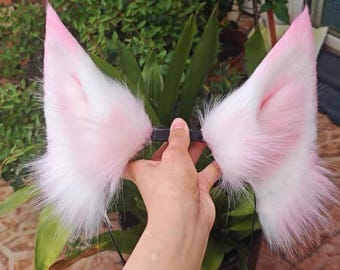 Hand-Sewn Fluffy Fox Ears and Tail Set Cosplay Kit