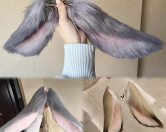 Hand-Sewn Lop Rabbit Ears and Tail Cosplay Kit