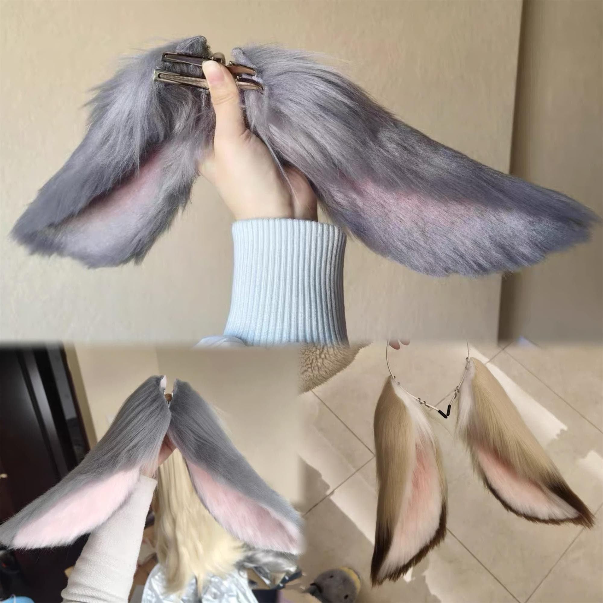 Fascia Per Capelli Con Orecchie Da Coniglio - Accessorio Per Costume Cosplay, Colore Nero, Leggero E Comodo