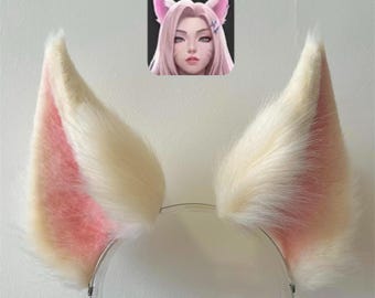 Hand-Sewn Fox Ears Headband Cosplay Kit Ahri