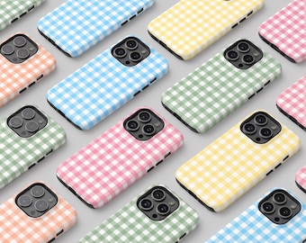 Colorful Plaid Pattern Tough Phone Case For iPhone，MagSafe Compatible  Cover，iPhone 17 16 15 14 13 Pro Max，16/17e，17 Air，XS XR，Glossy&Matte