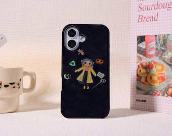 Coraline Doll Tough Phone Case For iPhone，MagSafe Compatible  Cover，iPhone 17 16 15 14 13 Pro Max，16/17e，17 Air，XS XR SE，Glossy&Matte