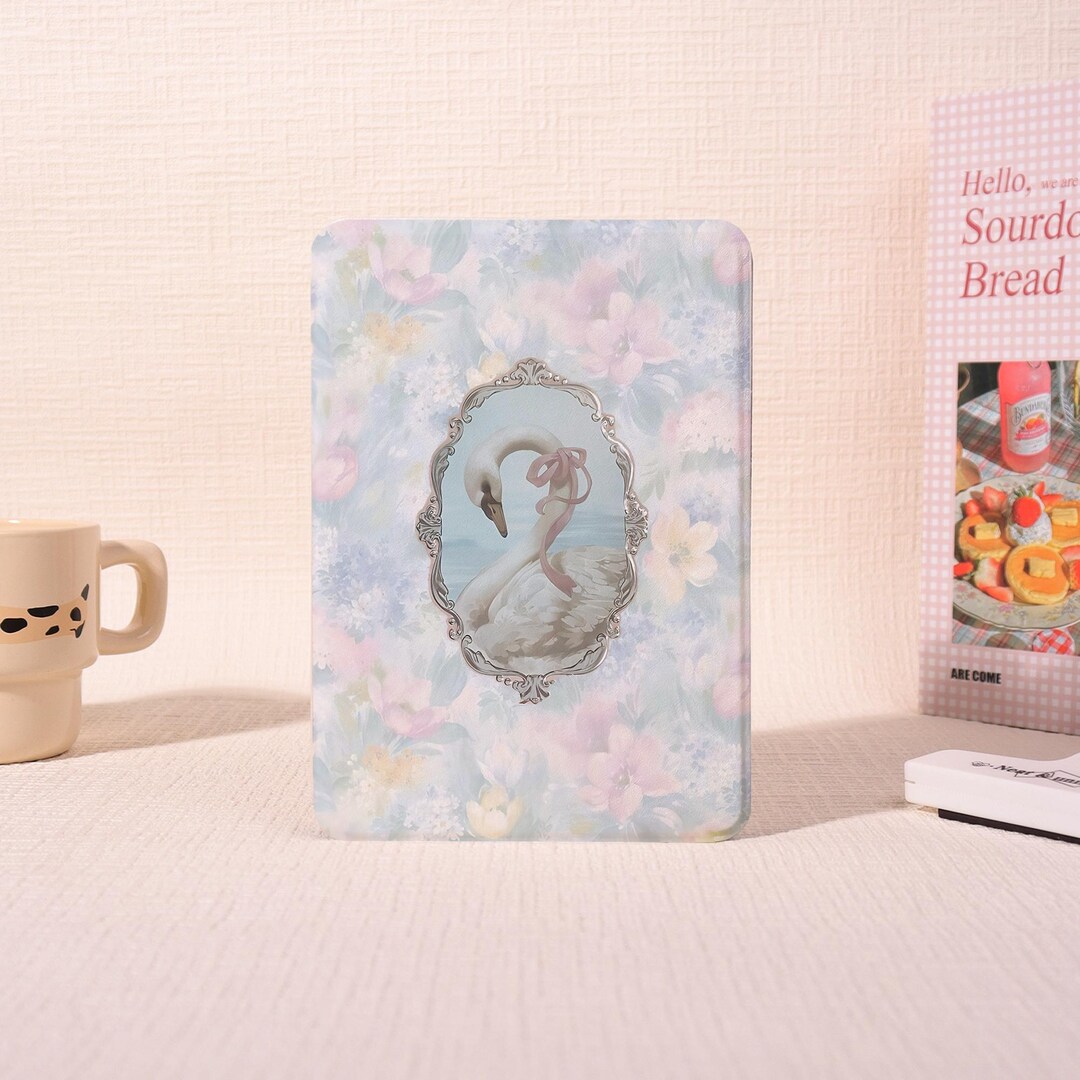 Swan Flowers E-readers Case With Hand Strap Fits Kindle 8/10/11/12th ...