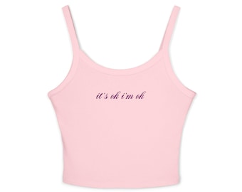 Está bien, estoy bien Camiseta sin mangas / Merchandising de Tate McRae / Tirantes finos recortados con texto de escritura