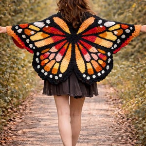 Butterfly Wing Cardigan Crochet Pattern | Oversized Fairycore Jacket (PDF Pattern)