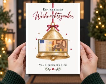 Julgransprydnad med pengar i PDF-format | Mall för önskeuppfyllelse | Direkt nedladdning