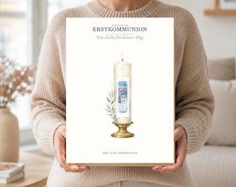 Pengagåva till första nattvarden med ljusmotiv – utskrivbar PDF