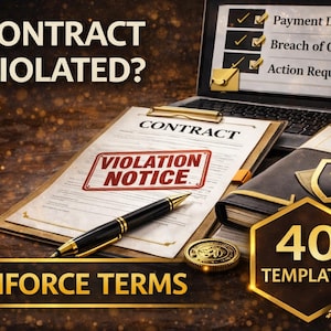 Contract Enforcement Email Templates | 40 Professional Agreement Reminder & Terms Violation Messages | Client Compliance Scripts