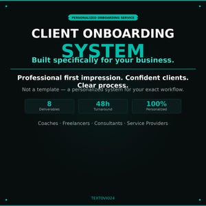 Client Onboarding System | Welcome Email & Intake Setup | New Client Process for Coaches