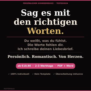 Love Letter Writing Service | Express 24h | Reconciliation and Declaration of Love | Deep & Personal