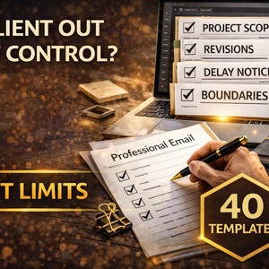 Client Expectation Management Templates – 40 Boundary & Project Control Emails for Scope, Revisions, Delays and Professional Clients