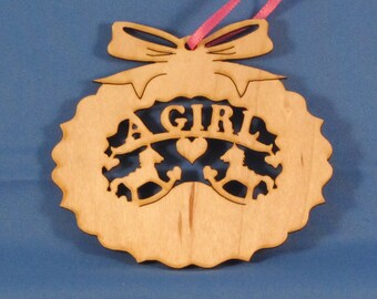 Christmas Ornament - Baby's First Christmas - A Girl, Personalized