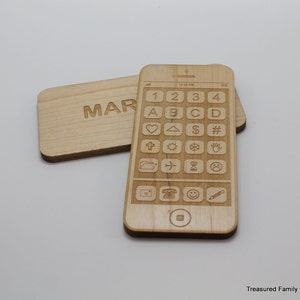 Personalized Phone Toy Wooden Smart Phone food grade finish image 1