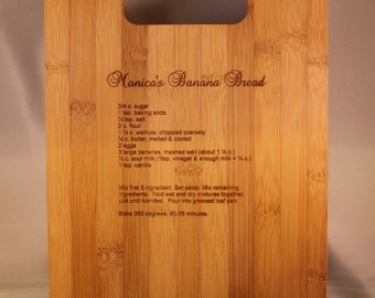 Cutting Board Recipe Laser Engraved on Bamboo Family Recipe New Home Gift