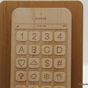 Personalized Phone Toy Wooden Smart Phone food grade finish image 2