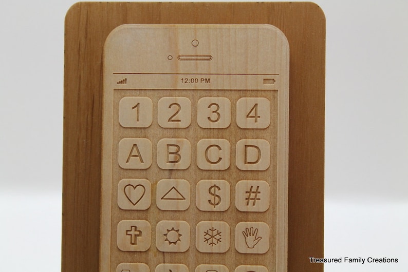 Personalized Phone Toy Wooden Smart Phone food grade finish image 2