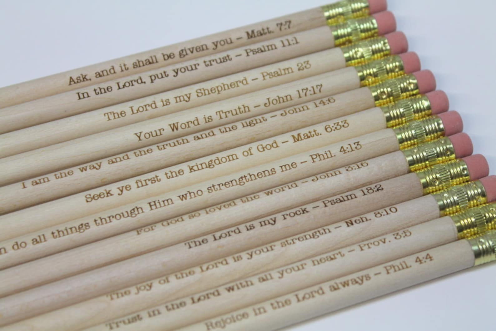 Engraved Pencils Bible Verses Etsy