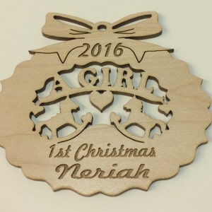 Christmas Ornament Baby's First Christmas A Girl, Personalized image 5