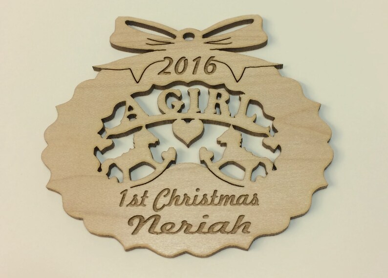 Christmas Ornament Baby's First Christmas A Girl, Personalized image 5