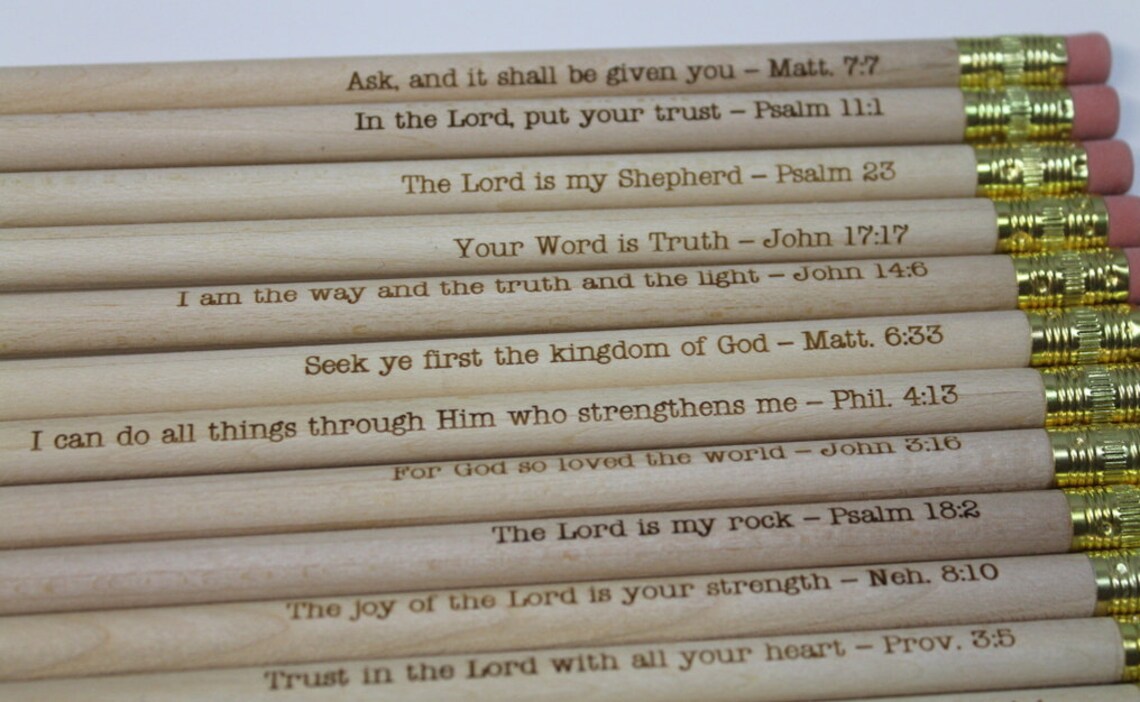 Engraved Pencils Bible Verses Etsy