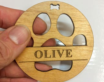 Pet Christmas Ornament - Custom Personalized Paw Print