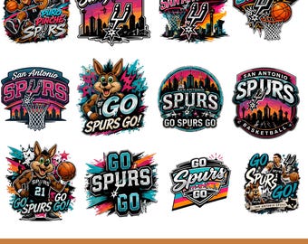 San Antonio Spurs PNG-paket, Go Basketball-designer (digital nedladdning)