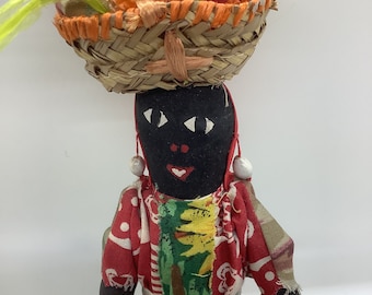 Jamaica Souvenir Doll Handmade with Basket on head