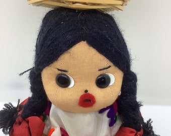 Doll South American Souvenir Girl with basket on head