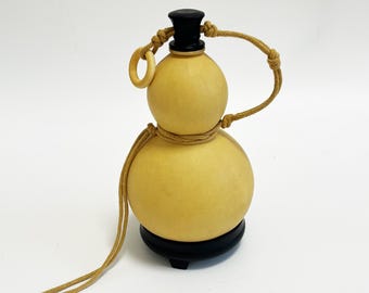 Botella de agua de calabaza seca natural, portavasos sellado con cera de abeja, decoración de calabaza china