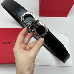 Authentic Salvatore Ferragamo leather belt Width:3.5cm/1.38in