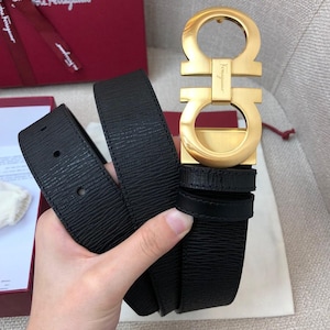 Authentic Salvatore Ferragamo leather belt Width:3.5cm/1.38in