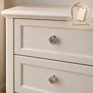 Luxury Rose Flower Cabinet Knob,Gold Silver Drawer Handle Decorative Furniture Pull Hardware,Cabinet Hardware,Gold & Silver Drawer Pulls,