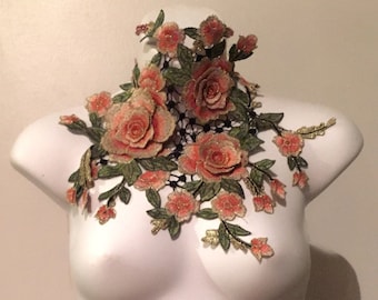 WILD ROSE Lace bib statement choker - floral - New Colours!