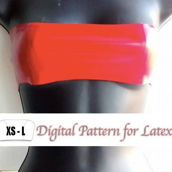 Latex bandeau top PATTERN - XS-L - digital template - hand-drawn DIY