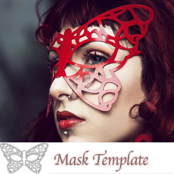 Butterfly mask TEMPLATE cosplay DIY jpg pdf downloadable printable digital