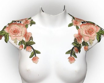 WILD ROSE epaulettes - embroidered floral lace