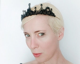 Black Serpents crown - snake headpiece tiara headband circlet gothic Medusa costume