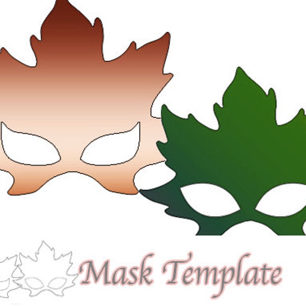 Maple Leaf mask TEMPLATE cosplay digital DIY jpg pdf