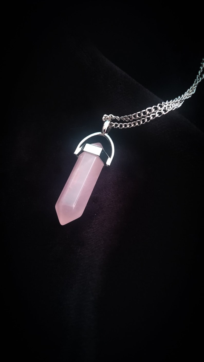 Rose quartz chain necklace Clearance