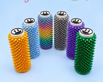 Rouleau Sensoriel à pointes avec Clicker texturé – Rouleau Anti-Stress Personnalisable – spiky sensory roller whith clicker  – 3D Printed