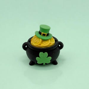 Fidget Saint Patrick Lucky Clover | Porte-clé Clicker Trèfle Porte-Bonheur | Anti-Stress Sensoriel | Cadeau Chance Original | Impression 3D