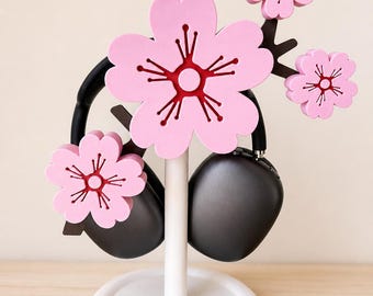 Sakura Headphone Stand | Cherry Blossom Headphone Stand | Kawaii Headphone Holder | Gaming Desk Organizer | Office Decor | 3D Printed Gift