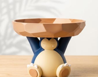 Bandeja multiusos de Snorlax - Llavero impreso en 3D - Llavero de Pokémon - Regalo de decoración para geeks - Organizador de entrada