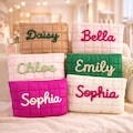 Personalized Puffer Makeup Bag, Name Quilted Zipper Pouch, Quilted Makeup Bag, Bridesmaid Gift Bag, Bachelorette Gift, Puffer Bag for Travel product logo
