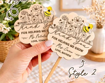 Personalized Teacher Plant Sign Helping Me Grow Teacher Gift Idea Card Holder Teacher Appreciation Week Thank You Gift Keepsake