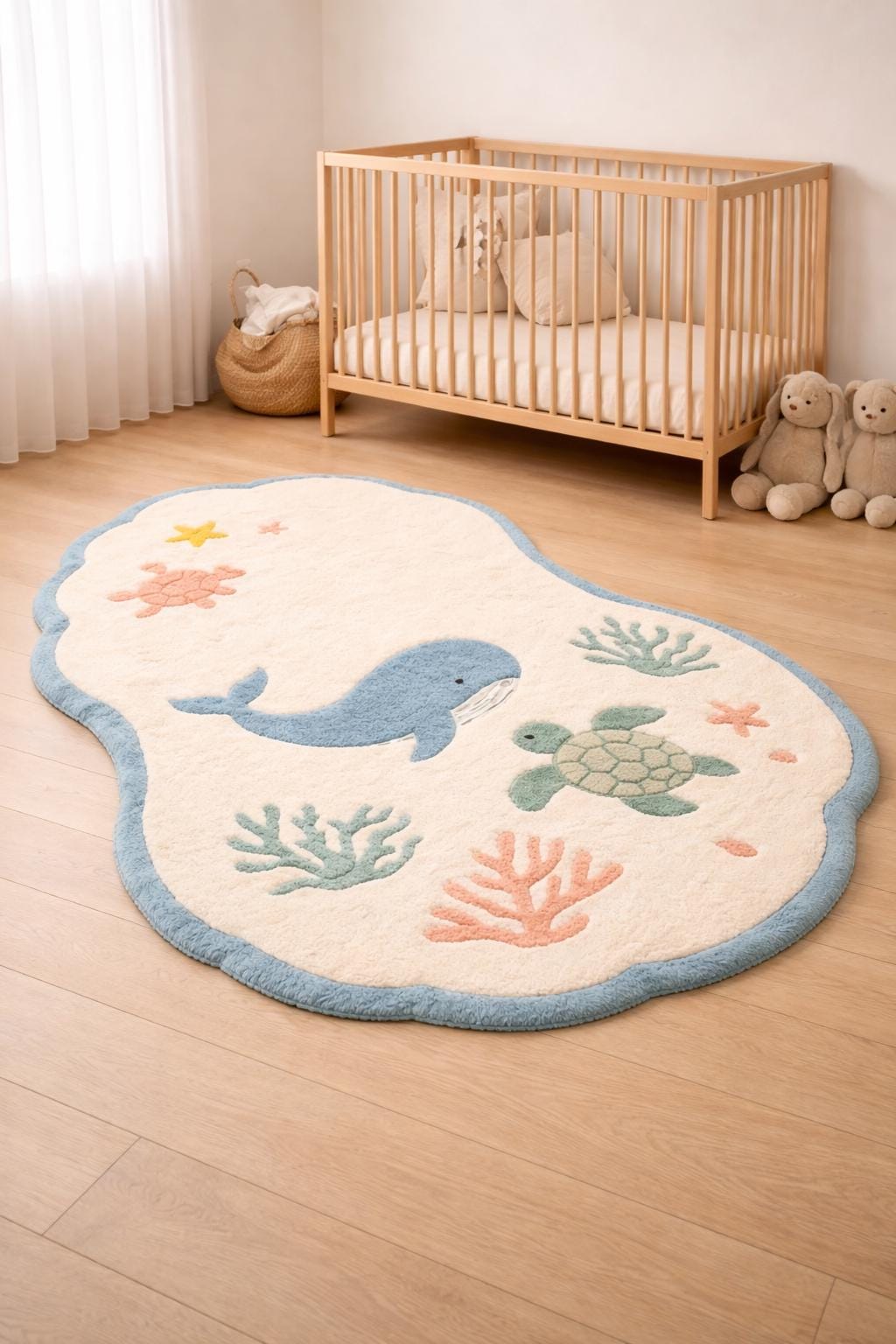 Ocean Theme Rug Wool Kids Rug – Ocean Theme, Whale & Turtle Nursery Carpet - Etsy