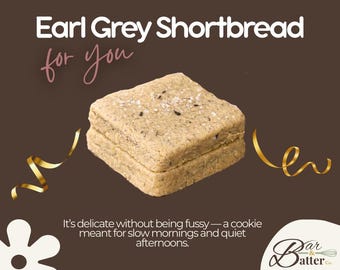 Earl Grey Shortbread Cookies | Buttery Tea Infused Shortbread | Handmade Artisan Dessert