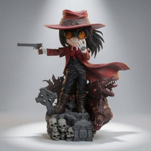 Alucard Hellsing 3D STL File, Figurine for 3D Printing