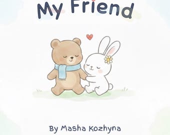 Historia de la amistad entre osos y conejos / Libro infantil en acuarela (Descarga en PDF) / Libro digital para niños pequeños y niños