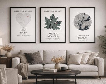 Romantische geheugenlocatiekaart | Gepersonaliseerde koppelposter | Uniek huwelijkscadeau | Aangepaste stadskaart afdrukken